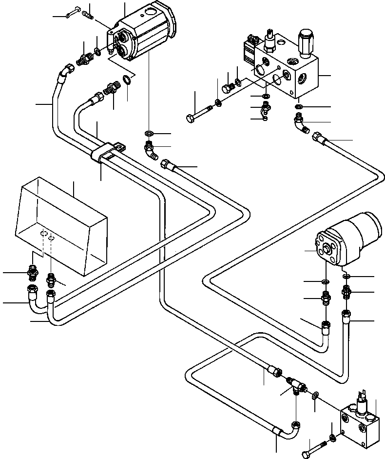 Graders Komatsu / GD530A/AW-2B/2C w/S6D102E S/N 203163-Up(GD530A2C) / BASIC HYDRAULICS STEERING LINES(10-010 : 10ADG8II.014)