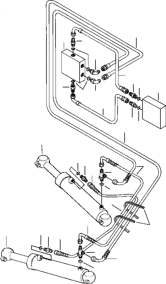 Graders Komatsu / GD530A/AW-2B/2C w/S6D102E S/N 203163-Up(GD530A2C) / ARTICULATION CYLINDER ACTUATOR LINES(10-028 : 10AH4151.004)