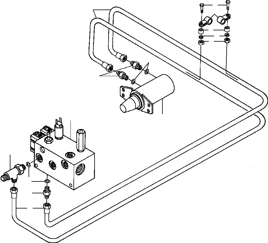 Graders Komatsu / GD530A/AW-2B/2C w/S6D102E S/N 203163-Up(GD530A2C) / LOCK PIN CYLINDER ACTUATOR LINES R.H. AND L.H. 90 DEGREE BLADE SUSPENSION(10-032 : 10AHG8II.001)