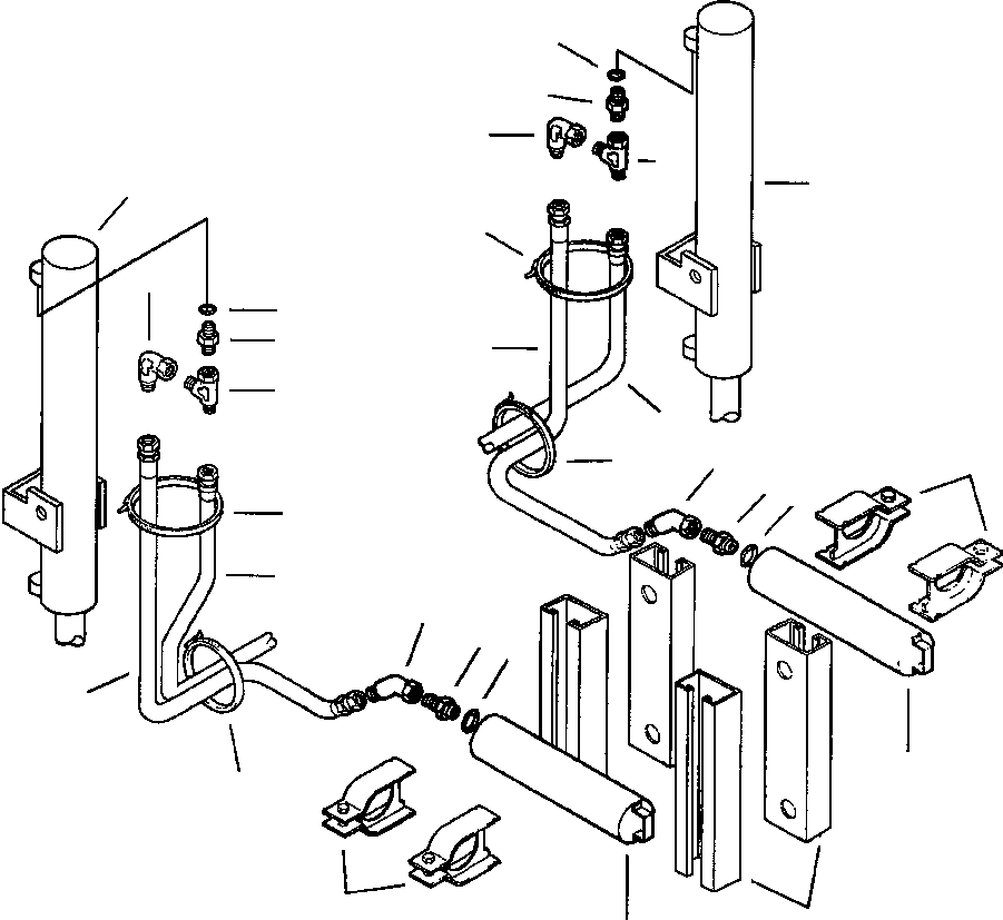 Graders Komatsu / GD530A/AW-2B/2C w/S6D102E S/N 203163-Up(GD530A2C) / DRAWBAR LIFT ACCUMULATOR INSTALLATION R.H. AND L.H. 90 DEGREE BLADE SUSPENSION(10-040 : 10AH4151.020)