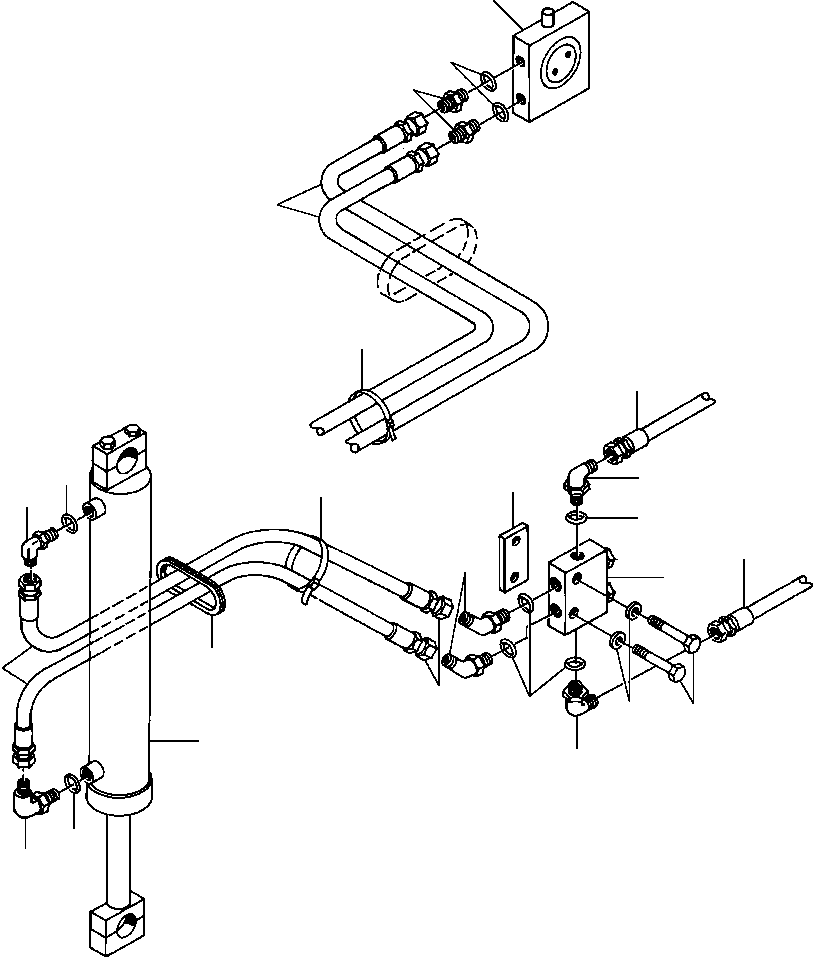 Graders Komatsu / GD530A/AW-2B/2C w/S6D102E S/N 203163-Up(GD530A2C) / RIPPER CYLINDER ACTUATOR LINES(10-076 : 10AHG8II.005)