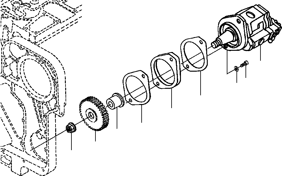Graders Komatsu / GD530A/AW-2B/2C w/S6D102E S/N 203163-Up(GD530A2C) / STEERING AND BRAKE PUMP MOUNTING(10-090 : 10ARG8II.001)
