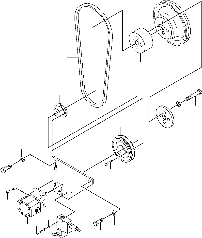 Graders Komatsu / GD530A/AW-2B/2C w/S6D102E S/N 203163-Up(GD530A2C) / LOCK/UNLOCK DIFFERENTIAL HYDRAULIC PUMP MOUNTING(10-098 : 10ARG382.002)