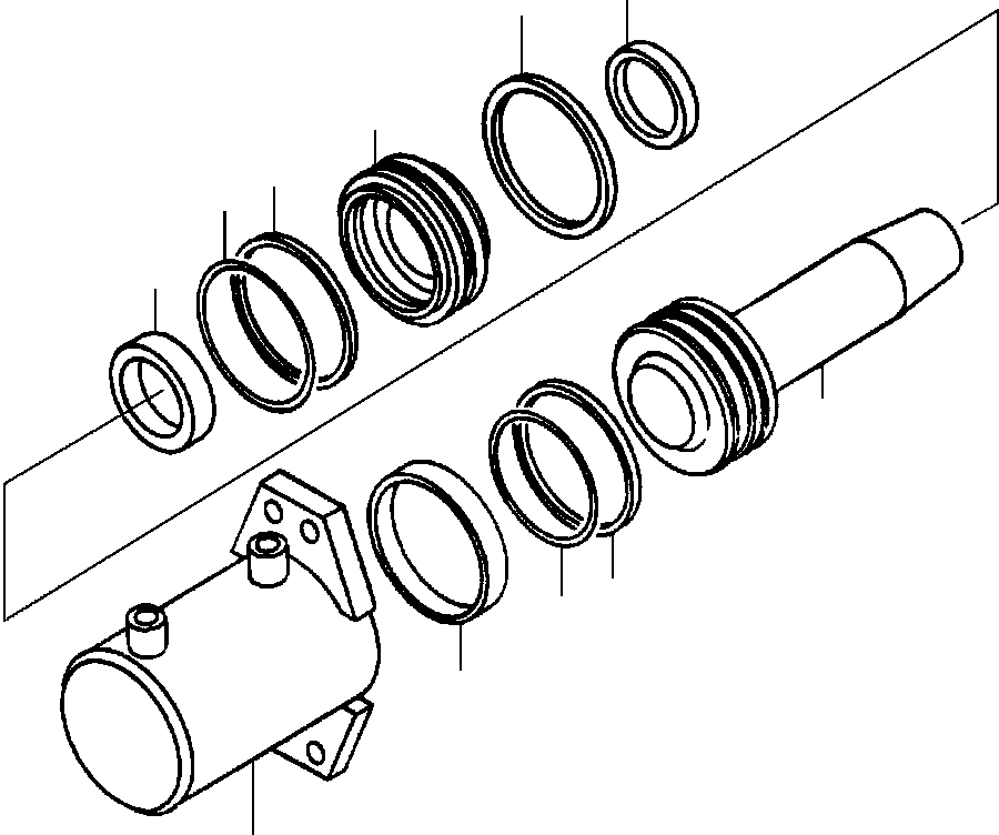 Graders Komatsu / GD530A/AW-2B/2C w/S6D102E S/N 203163-Up(GD530A2C) / LOCK PIN CYLINDER R.H. AND L.H. 90 DEGREE BLADE SUSPENSION(10-214 : 10BRG381.003)