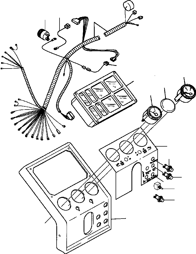 Graders Komatsu / GD530A/AW-2B/2C w/S6D102E S/N 203163-Up(GD530A2C) / STEERING CONSOLE INSTRUMENT PANEL(11-006 : 11AHG532.003)