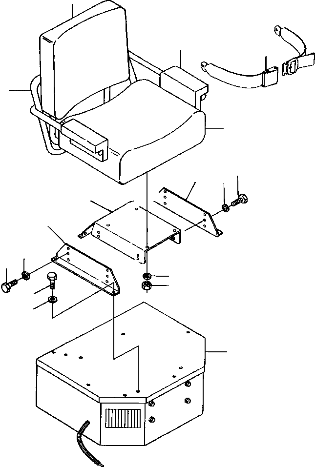 Graders Komatsu / GD530A/AW-2B/2C w/S6D102E S/N 203163-Up(GD530A2C) / STANDARD SEAT MOUNTING S/N 203588 AND UP(13-024 : 13BDG650.003)