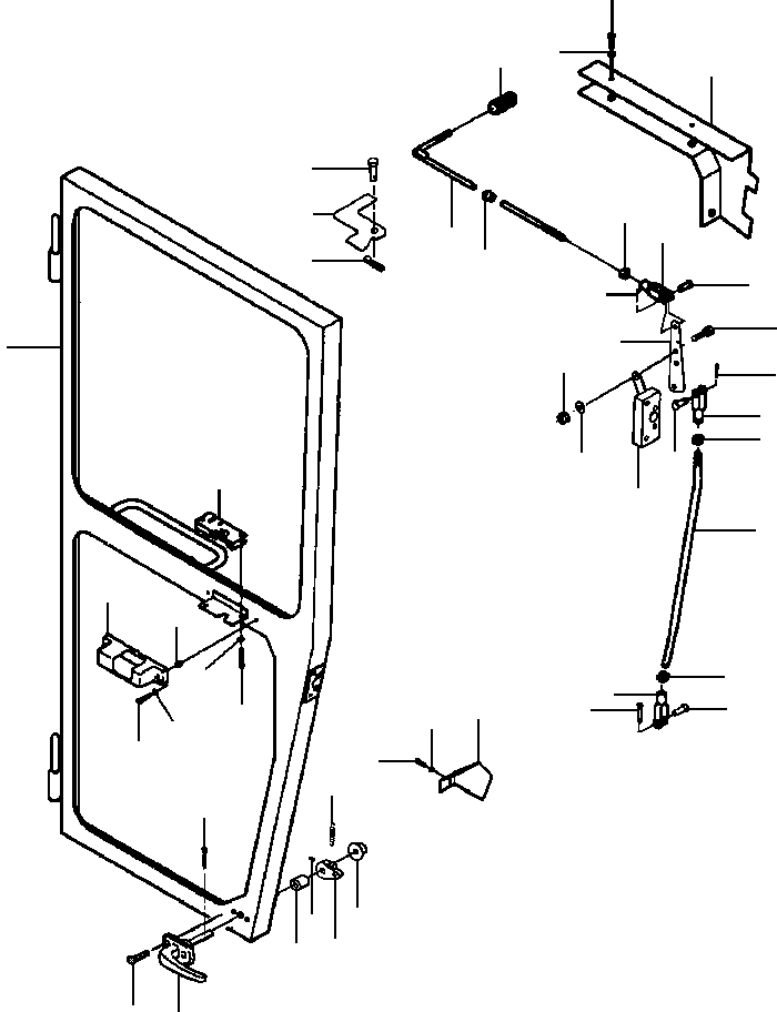 Graders Komatsu / GD530A/AW-2B/2C w/S6D102E S/N 203163-Up(GD530A2C) / R.H. CAB DOOR LOW PROFILE - S/N 203163-203886(13-068 : 13CMG650.004)
