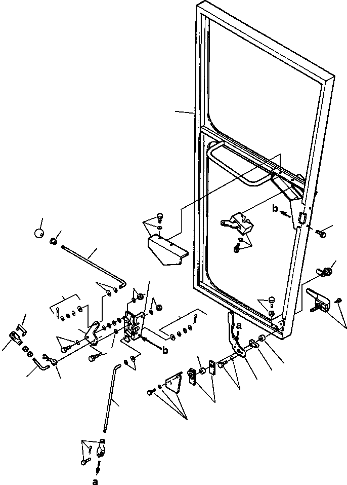 Graders Komatsu / GD530A/AW-2B/2C w/S6D102E S/N 203163-Up(GD530A2C) / L.H. CAB DOOR LOW PROFILE - S/N 203887 AND UP(13-072 : 13CMG650.007)