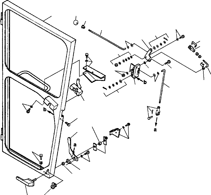 Graders Komatsu / GD530A/AW-2B/2C w/S6D102E S/N 203163-Up(GD530A2C) / R.H. CAB DOOR LOW PROFILE - S/N 203887 AND UP(13-076 : 13CMG650.006)