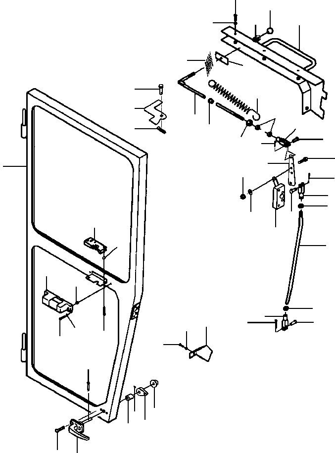 Graders Komatsu / GD530A/AW-2B/2C w/S6D102E S/N 203163-Up(GD530A2C) / R.H. CAB DOOR FULL HEIGHT(13-084 : 13CMG380.004)