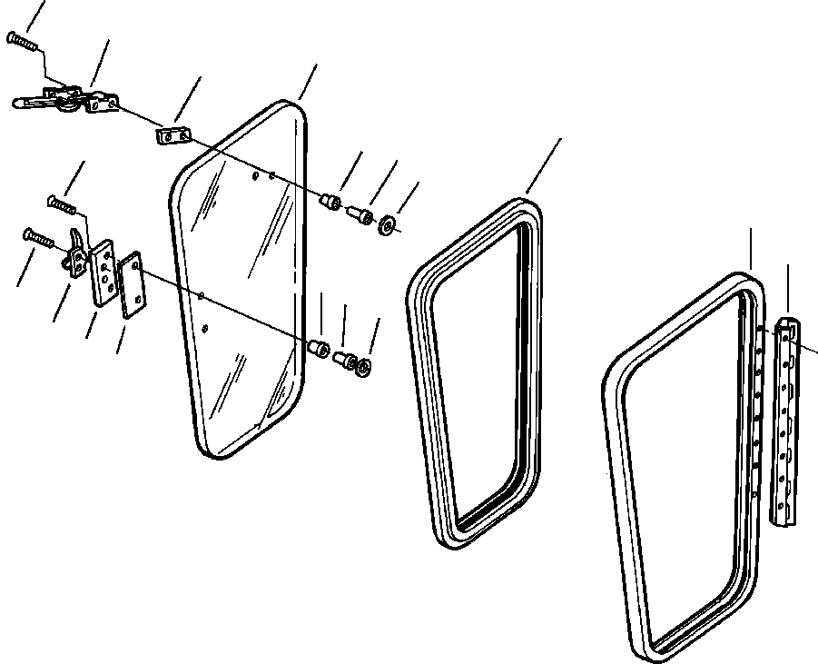 Graders Komatsu / GD530A/AW-2B/2C w/S6D102E S/N 203163-Up(GD530A2C) / HINGED LOWER FRONT WINDOW LOW PROFILE CAB(13-096 : 13CRG532.002)