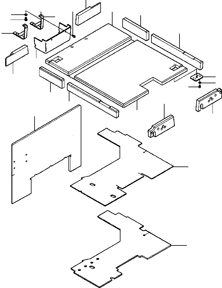 Graders Komatsu / GD530A/AW-2B/2C w/S6D102E S/N 203163-Up(GD530A2C) / CAB SOUND INSULATION AND FLOOR MATS LOW PROFILE CAB(13-100 : 13CVG531.002)