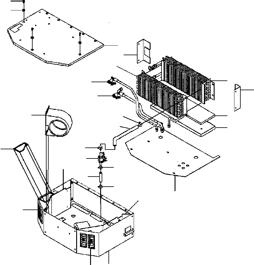 Graders Komatsu / GD530A/AW-2B/2C w/S6D102E S/N 203163-Up(GD530A2C) / AIR CONDITIONER/HEATER BOX ASSEMBLY S/N 203163-203917(13-138 : 13DZG582.001)