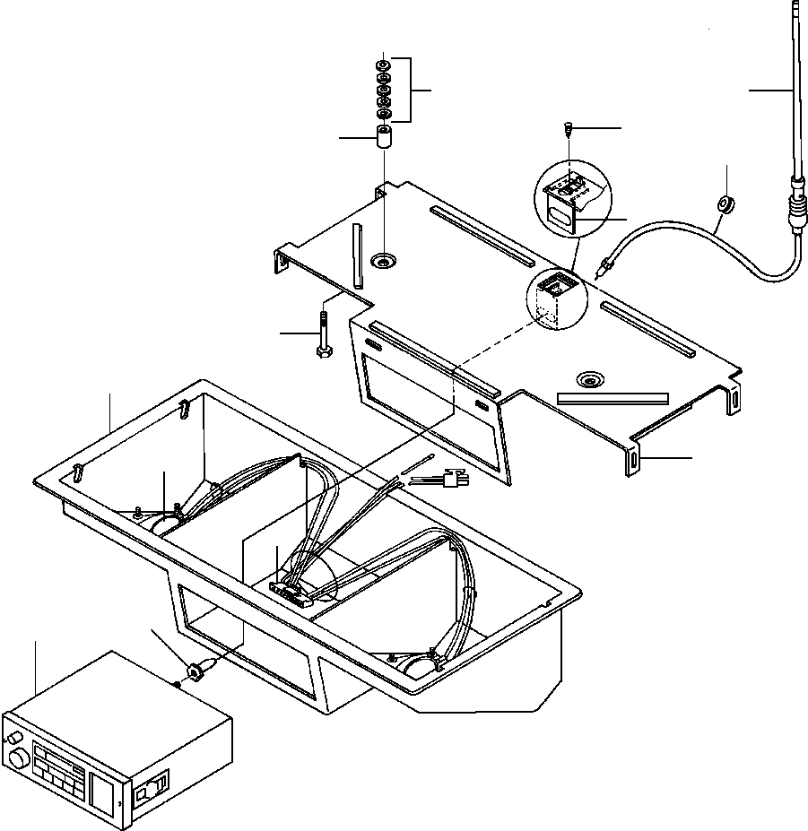 Graders Komatsu / GD530A/AW-2B/2C w/S6D102E S/N 203163-Up(GD530A2C) / RADIO INSTALLATION DIGITAL TUNER(13-166 : 13FVG531.001)