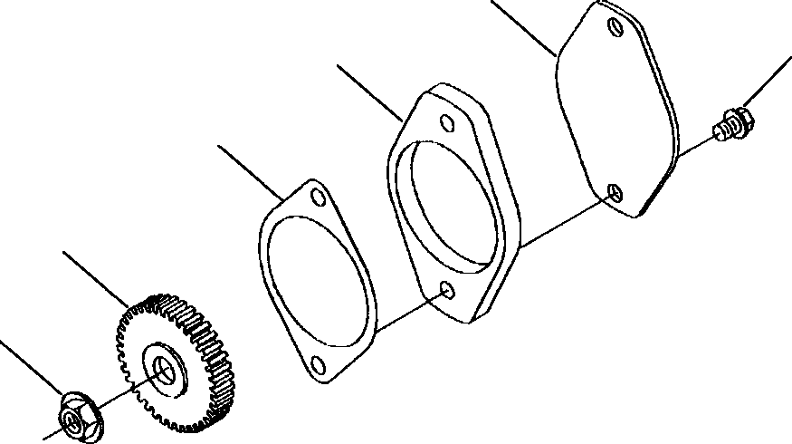 Graders Komatsu / GD530A/AW-2B/2C w/S6D102E S/N 203163-Up(GD530A2C) / FRONT GEAR TRAIN ACCESSORY DRIVE(E7-004 : E7AO6B.002)