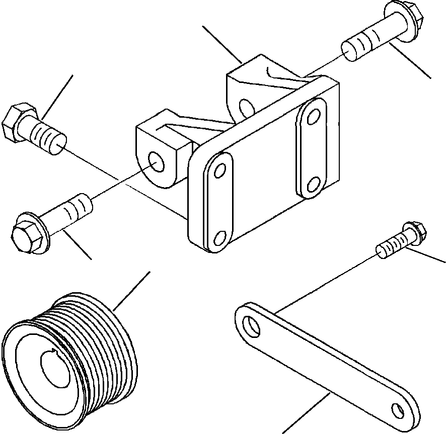 Graders Komatsu / GD650A-2CY S/N 211061-211069(GD650AK) / FIG. A6103-A3A1 ALTERNATOR MOUNTING(A-076 : A6103-A3A1)