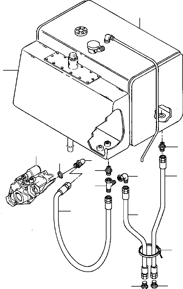 Graders Komatsu / GD650A-2CY S/N 211061-211069(GD650AK) / FIG. D5100-01A2 FUEL AND HYDRAULIC TANK DRAIN HOSE(D-006 : D5100-01A2)