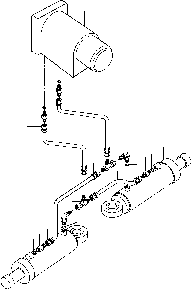 Graders Komatsu / GD650A-2CY S/N 211061-211069(GD650AK) / FIG. H5110-01A0 STEERING CYLINDER ACTUATOR LINES(H-014 : H5110-01A0)