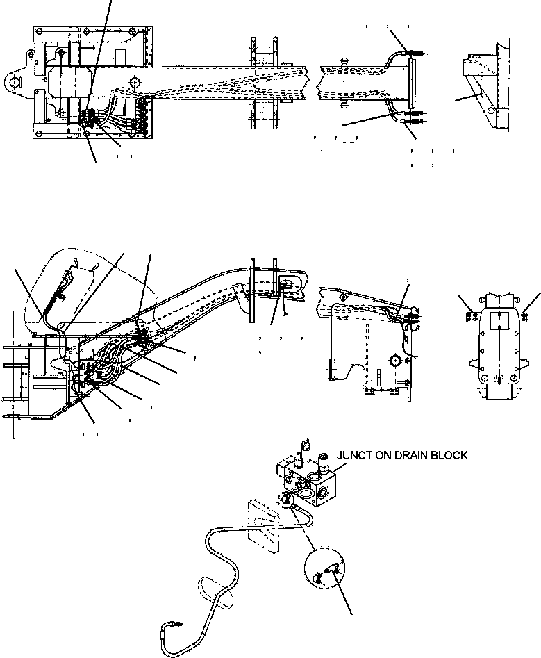 Graders Komatsu / GD650A-2CY S/N 211061-211069(GD650AK) / FIG. H5110-01A3B ACTUATOR LINES, HENKE PLOW 1/2(H-018 : H5110-01A3B)
