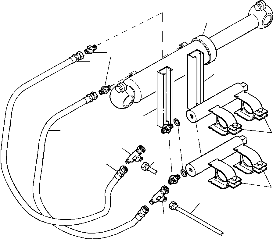 Graders Komatsu / GD650A-2CY S/N 211061-211069(GD650AK) / FIG. H5110-01A13 DRAWBAR SIDE SHIFT ACCUMULATOR - R.H. AND L.H. 90°  BLADE SUSPENSION - S/N 203501 AND UP(H-026 : H5110-01A13)
