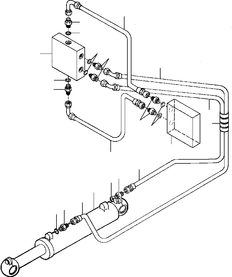 Graders Komatsu / GD650A-2CY S/N 211061-211069(GD650AK) / FIG. H5110-02A2 LEANING WHEEL CYLINDER ACTUATOR LINES(H-036 : H5110-02A2)