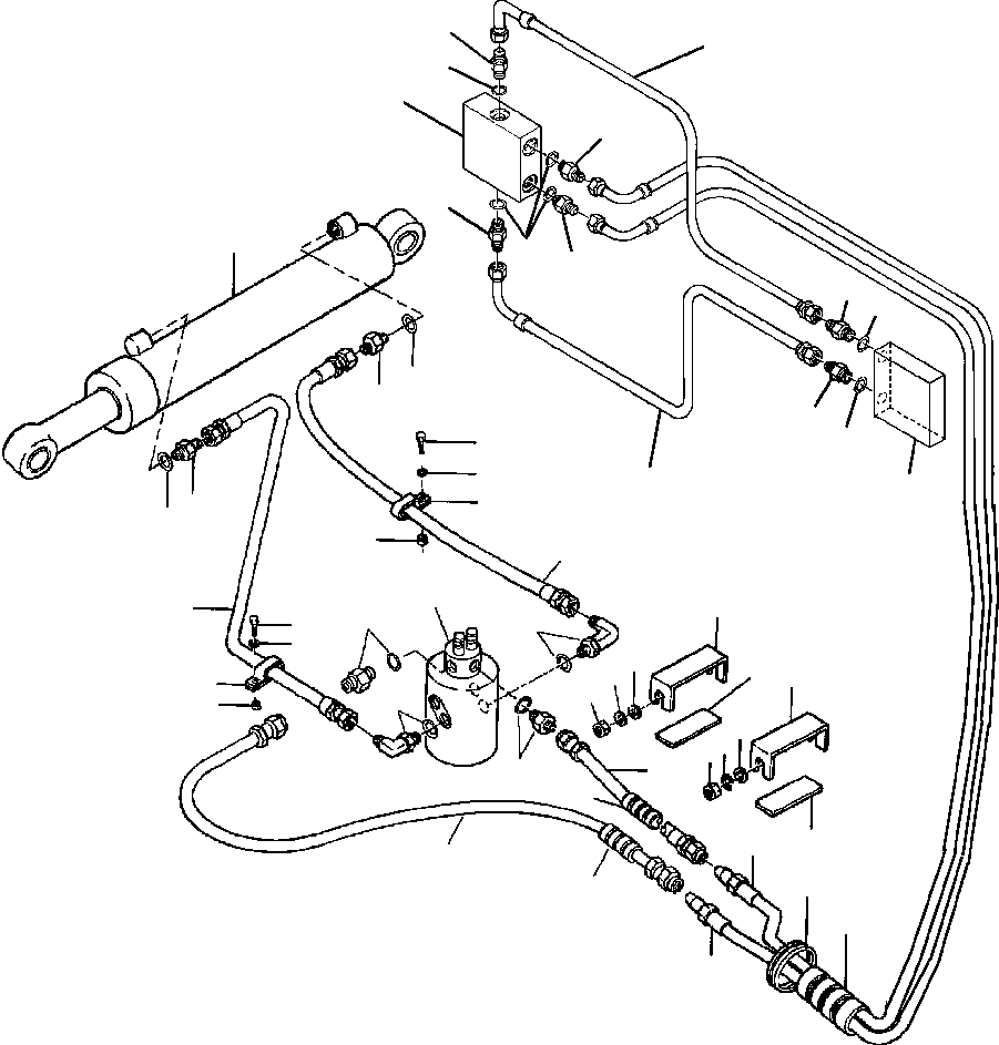 Graders Komatsu / GD650A-2CY S/N 211061-211069(GD650AK) / FIG. H5110-02A15A BLADE SHIFT CYLINDER ACTUATOR LINES(H-054 : H5110-02A15A)