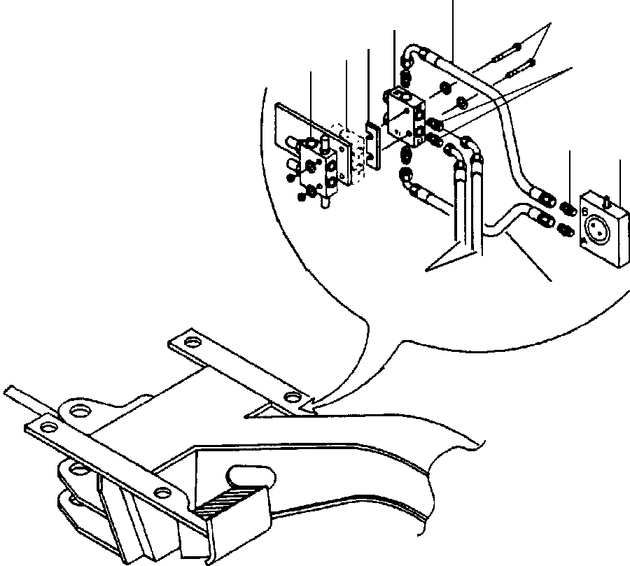 Graders Komatsu / GD650A-2CY S/N 211061-211069(GD650AK) / FIG. H5110-02A24 FRONT WING POST CYLINDER ACTUATOR LINES(H-064 : H5110-02A24)