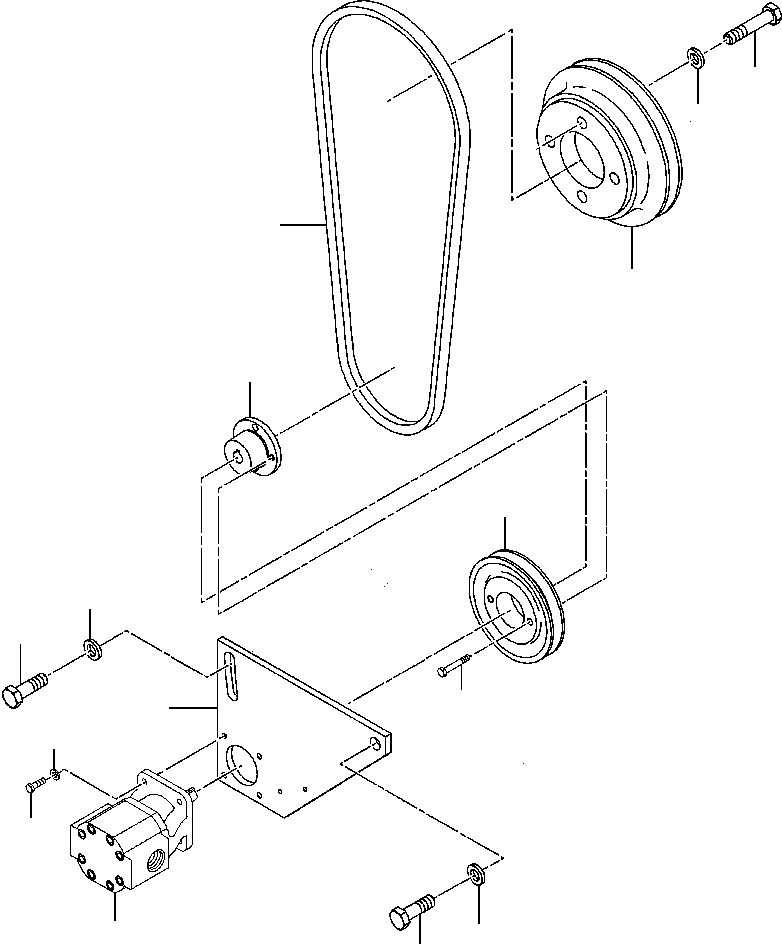 Graders Komatsu / GD650A-2CY S/N 211061-211069(GD650AK) / FIG. H5140-01A5 DIFFERENTIAL OIL COOLER PUMP MOUNTING - S/N 202724 AND UP(H-070 : H5140-01A5)
