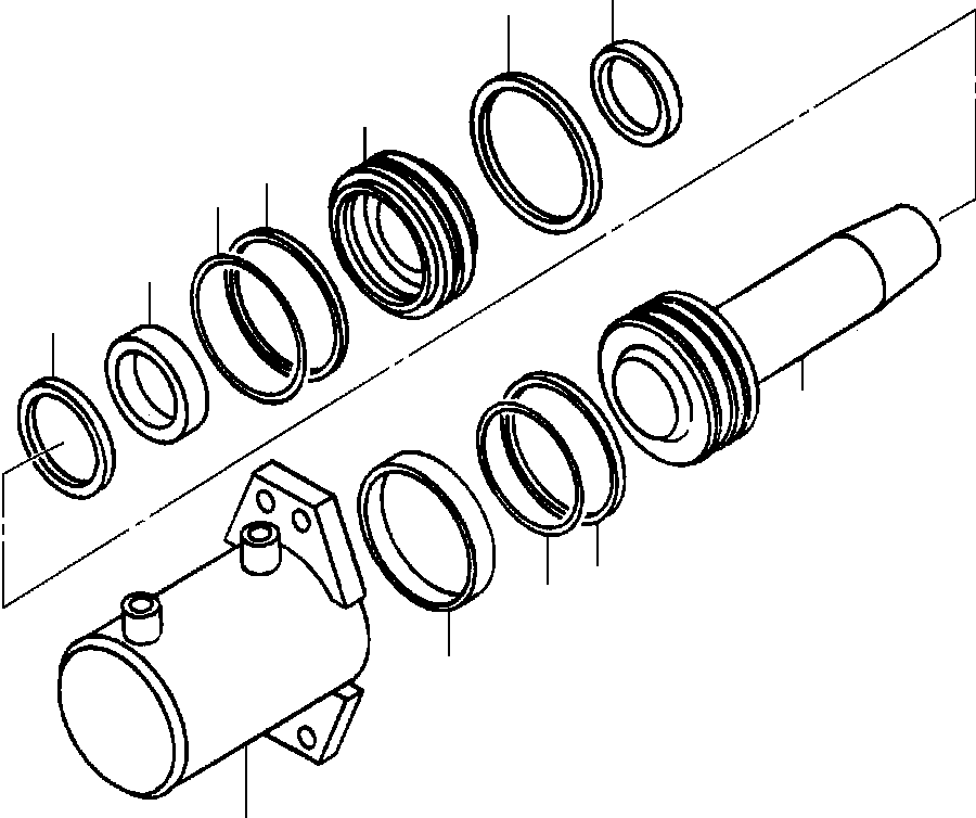 Graders Komatsu / GD650A-2CY S/N 211061-211069(GD650AK) / FIG. H5200-01A6 LOCK PIN CYLINDER - R.H. AND L.H. 90°  BLADE SUSPENSION(H-150 : H5200-01A6)