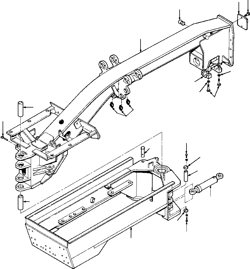 Graders Komatsu / GD650A-2CY S/N 211061-211069(GD650AK) / FIG. J5110-01A0 MAIN FRAME - GD650-2C - R.H. AND L.H. 90°  BLADE SUSPENSION(J-002 : J5110-01A0)