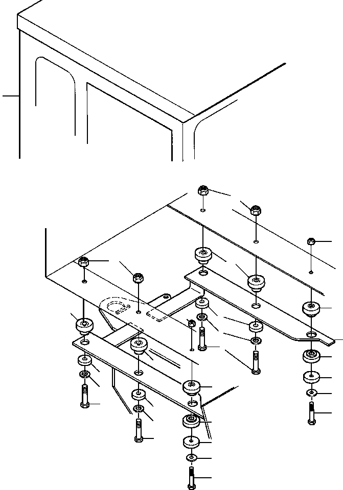 Graders Komatsu / GD650A-2CY S/N 211061-211069(GD650AK) / FIG. K5160-01A0 CAB INSTALLATION(K-010 : K5160-01A0)