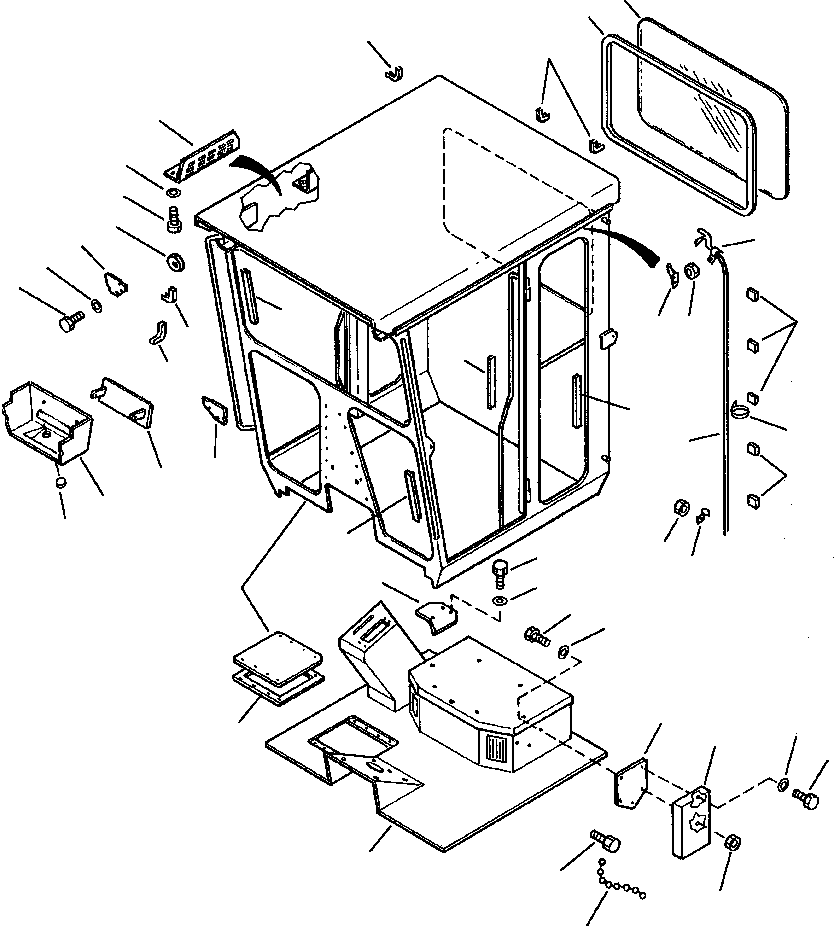 Graders Komatsu / GD650A-2CY S/N 211061-211069(GD650AK) / FIG. K5170-01A1A OPEN ROPS CAB ASSEMBLY - LOW PROFILE CAB(K-014 : K5170-01A1A)