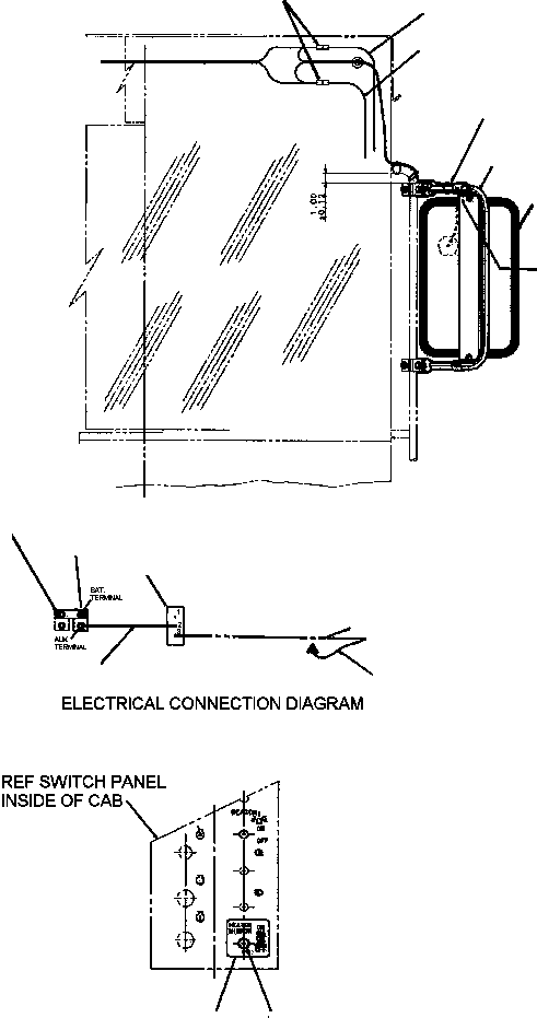 Graders Komatsu / GD650A-2CY S/N 211061-211069(GD650AK) / FIG. K5380-02A1 MIRROR - WEST COAST HEATED 2/2(K-096 : K5380-02A1)