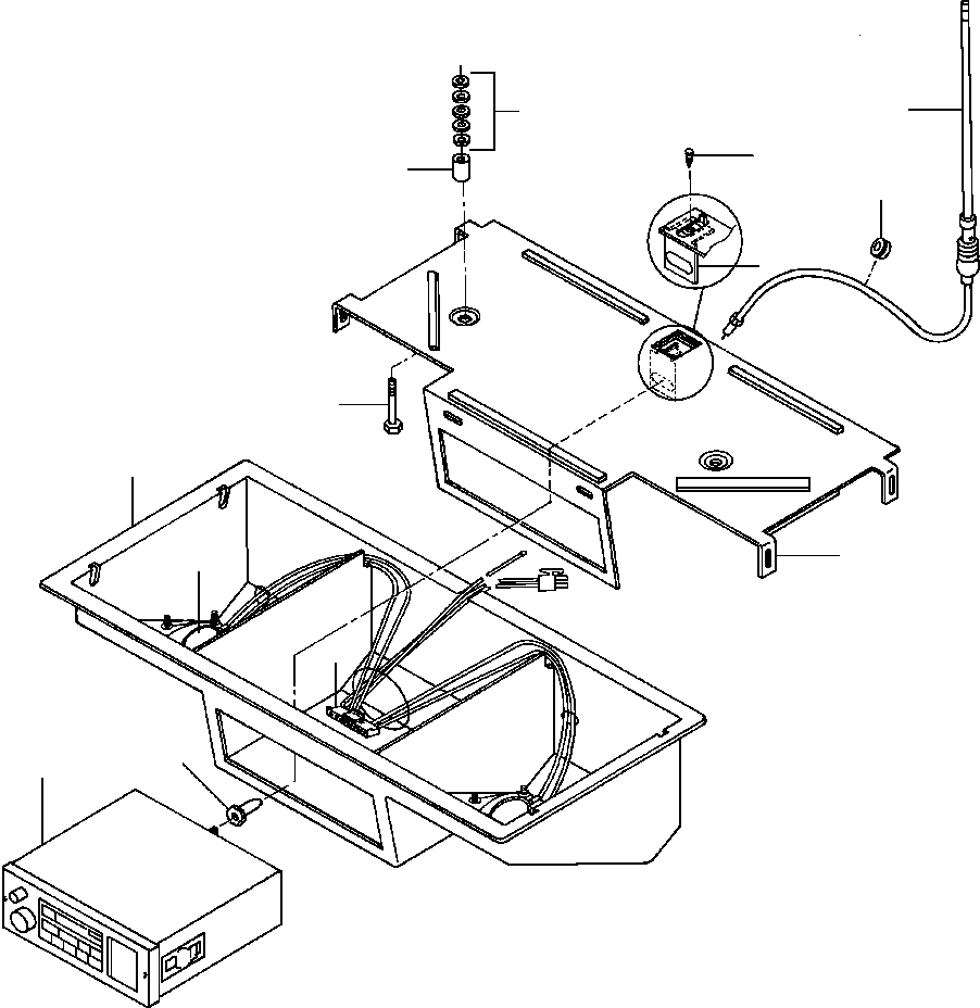 Graders Komatsu / GD650A-2CY S/N 211061-211069(GD650AK) / FIG. K5390-01A1 RADIO - DIGITAL TUNER(K-100 : K5390-01A1)