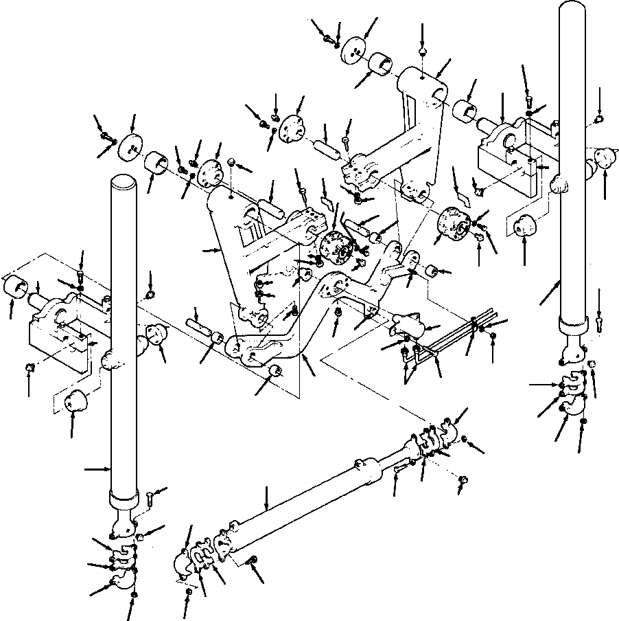 Graders Komatsu / GD650A-2CY S/N 211061-211069(GD650AK) / FIG. T5480-01A0 DRAWBAR LIFT - R.H. AND L.H. 90°  BLADE SUSPENSION(T-008 : T5480-01A0)