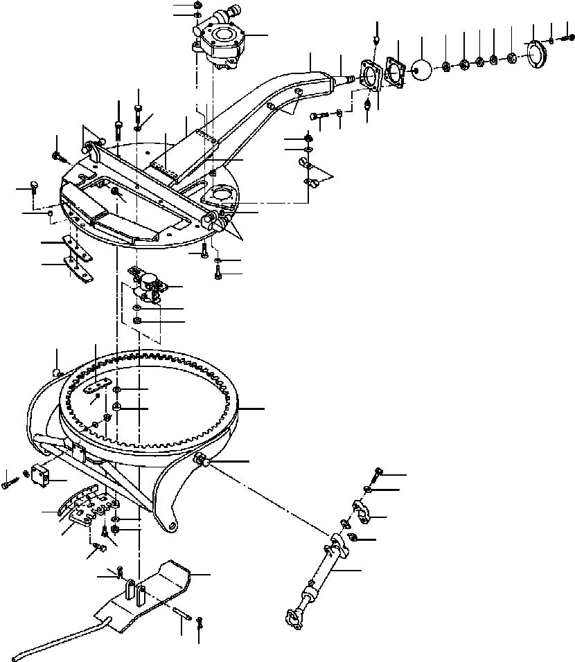 Graders Komatsu / GD650A-2CY S/N 211061-211069(GD650AK) / FIG. T5490-01A0 DRAWBAR AND CIRCLE WITH WEAR PADS - S/N 202989 AND UP(T-010 : T5490-01A0)