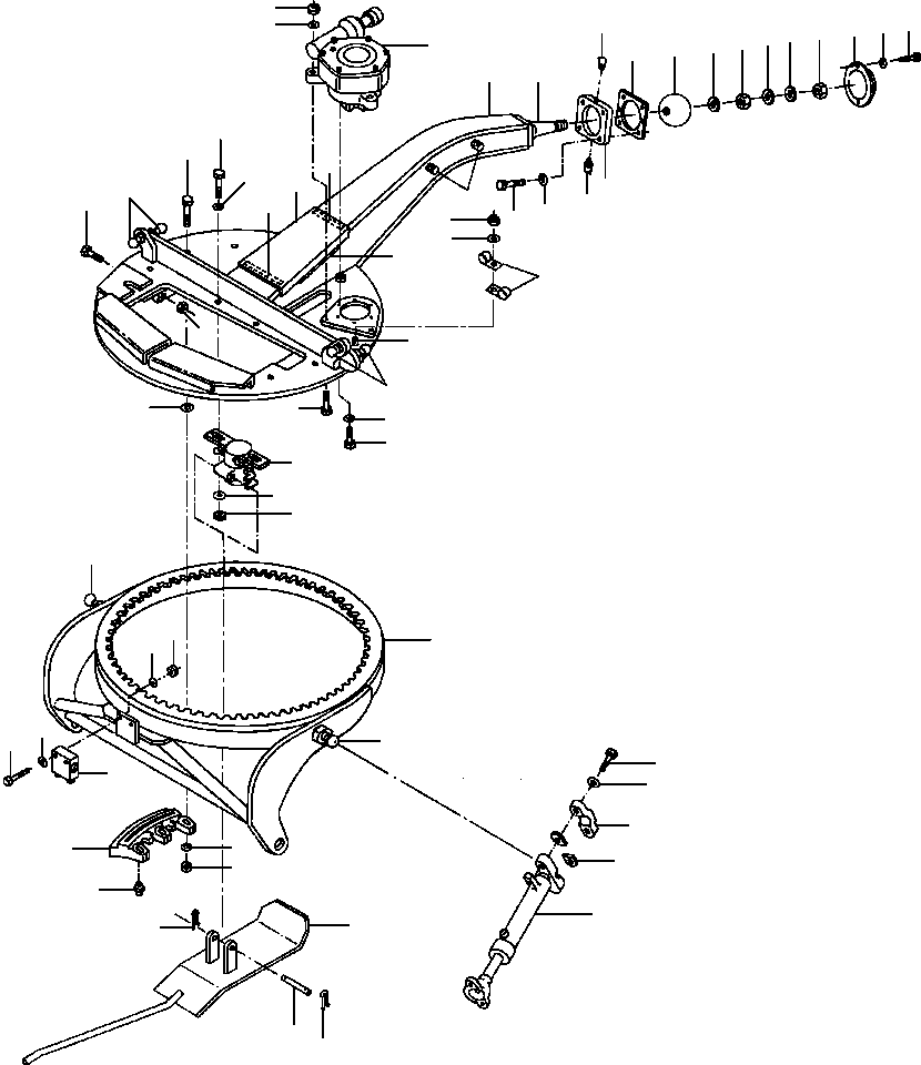 Graders Komatsu / GD650A-2CY S/N 211061-211069(GD650AK) / FIG. T5490-01A2 DRAWBAR AND CIRCLE WITHOUT WEAR PADS - S/N 202989 AND UP(T-012 : T5490-01A2)