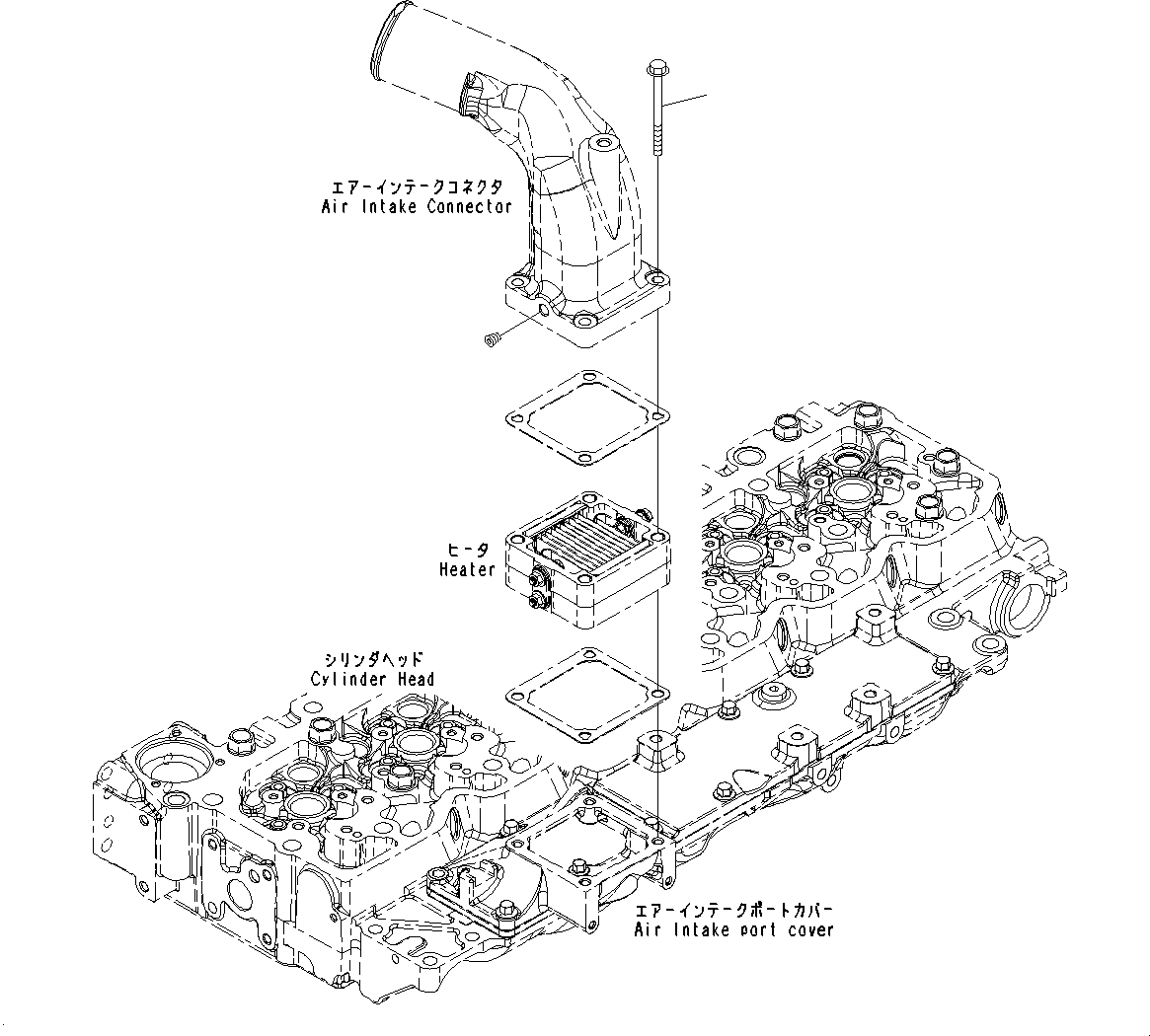 Komatsu parts book diagram for SAA6D107E-1CC S/N 26540705-UP (For GD655-5): AIR INTAKE CONNECTOR MOUNTING