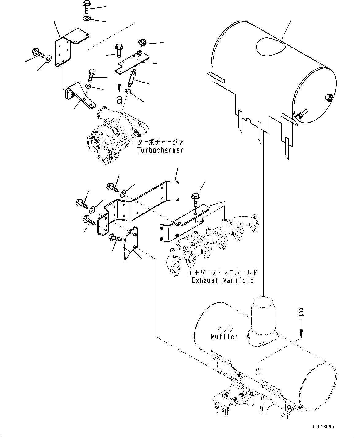 Komatsu parts book diagram for SAA6D107E-1CC S/N 26540705-UP (For GD655-5): HEAT SHIELD (#26540705-36324325)