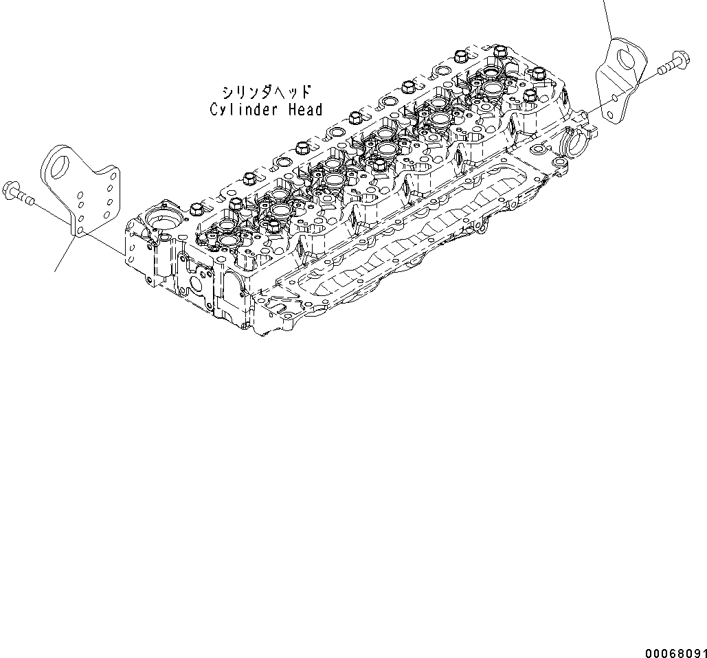 Komatsu parts book diagram for SAA6D107E-1CC S/N 26540705-UP (For GD655-5): LIFTING ARRANGEMENT, BRACKET