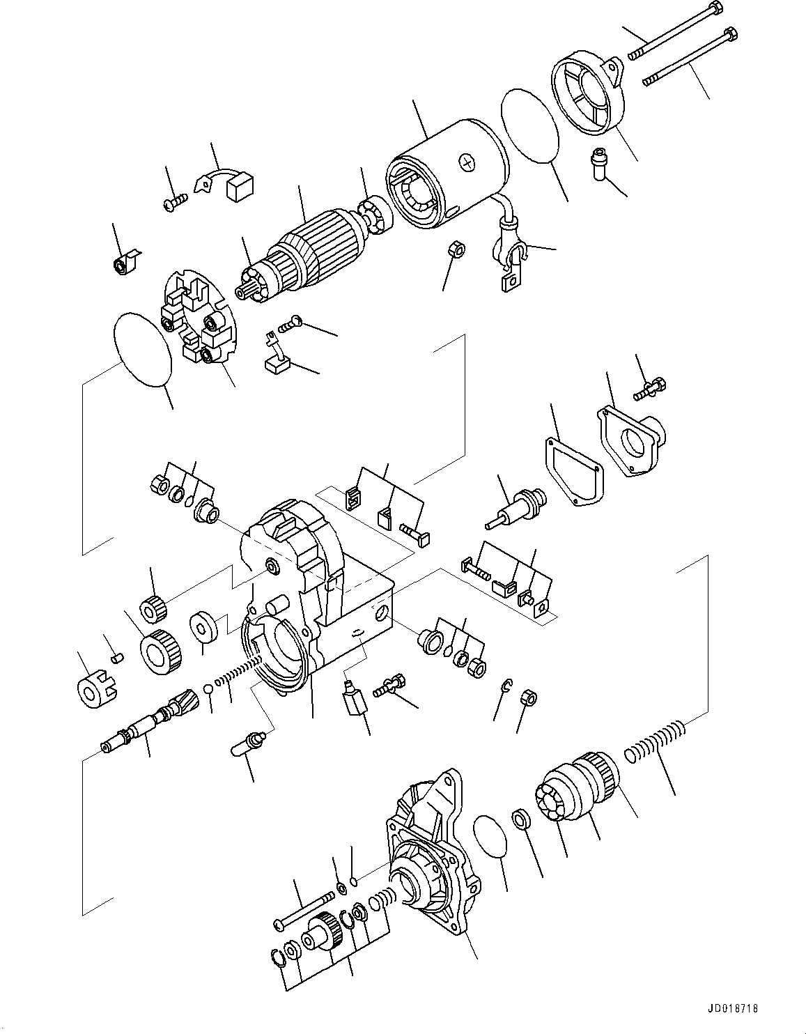 Komatsu parts book diagram for SAA6D107E-1CC S/N 26540705-UP (For GD655-5): STARTING MOTOR, 5.5KW (#26540705-36324325)