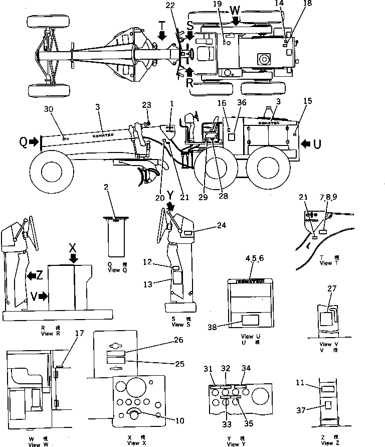Graders Komatsu / GD705A-3 S/N 10002-UP(GD705A-C) / MARKS AND PLATES(150070 : 3551)