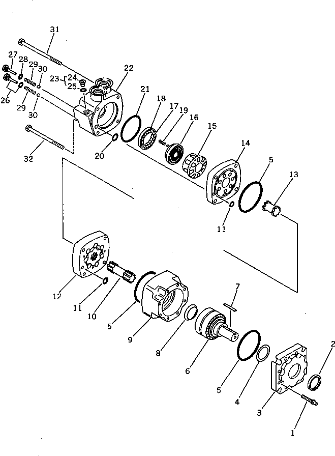 Graders Komatsu / GD705A-3 S/N 10002-UP(GD705A-C) / HYDRAULIC MOTOR(180030 : 3605)