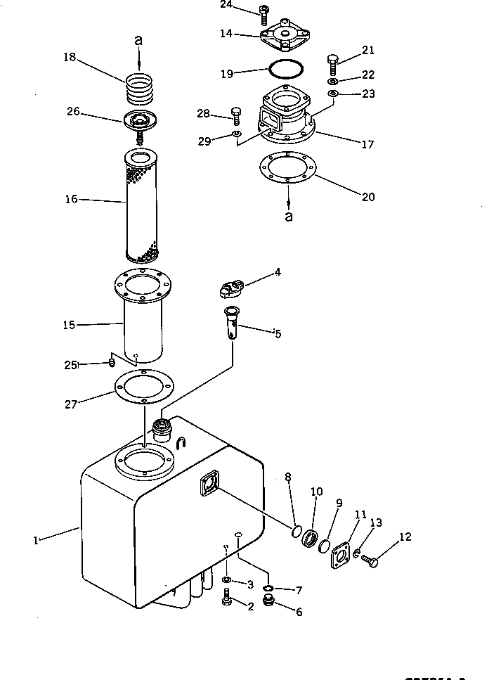 Graders Komatsu / GD705A-3 S/N 10002-UP(GD705A-C) / HYDRAULIC RESERVOIR(180040 : 3611)
