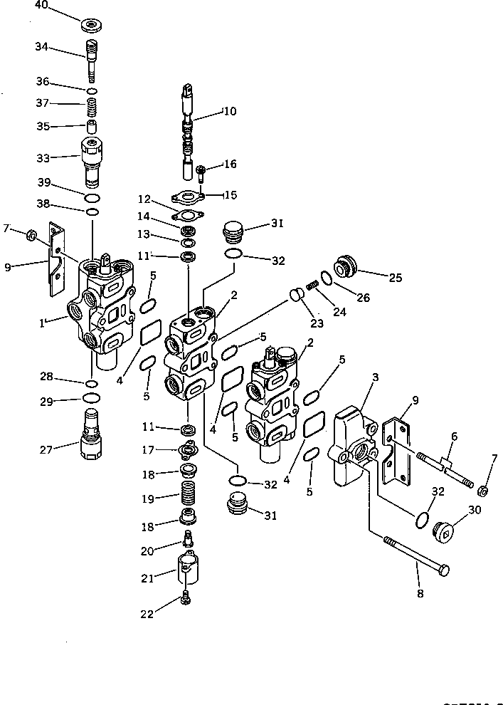 Graders Komatsu / GD705A-3 S/N 10002-UP(GD705A-C) / HYDRAULIC CONTROL VALVE(180060 : 3622)