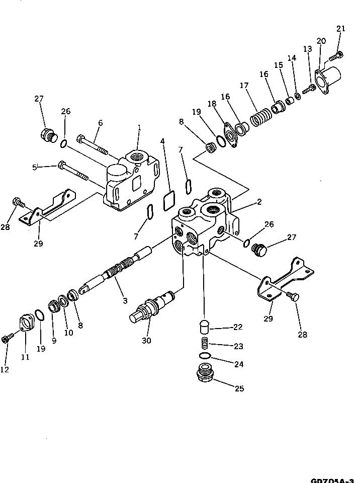 Graders Komatsu / GD705A-3 S/N 10002-UP(GD705A-C) / HYDRAULIC CONTROL VALVE(180070 : 3623)