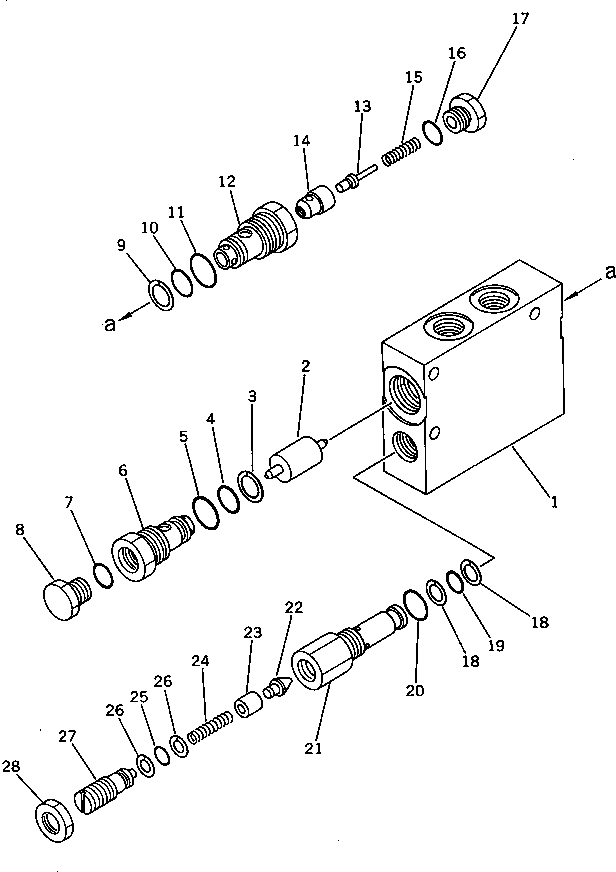 Graders Komatsu / GD705A-3 S/N 10002-UP(GD705A-C) / PILOT CHECK VALVE(180100 : 3626)