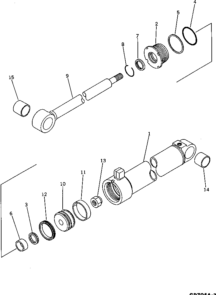 Graders Komatsu / GD705A-3 S/N 10002-UP(GD705A-C) / ARTICULATE CYLINDER(180190 : 3636)