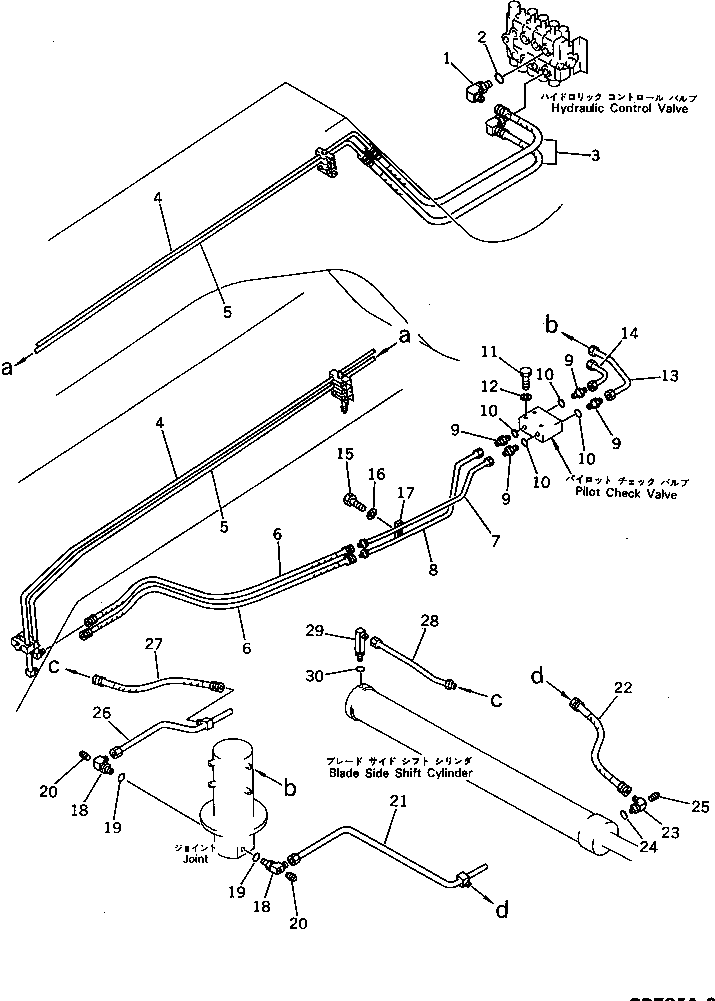 Graders Komatsu / GD705A-3 S/N 10002-UP(GD705A-C) / BLADE SIDE SHIFT PIPING(180280 : 3647)