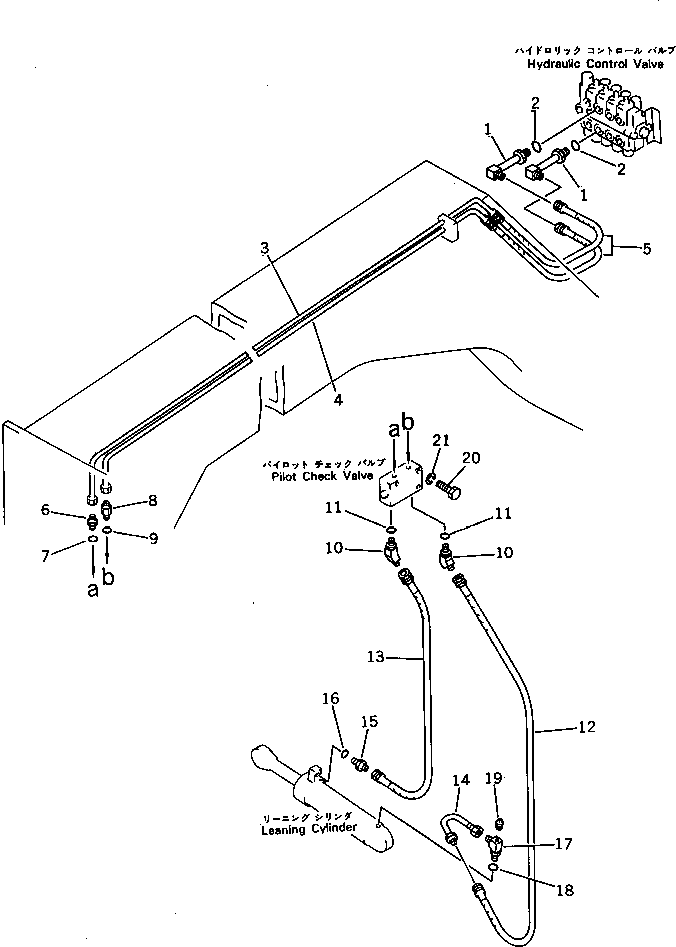 Graders Komatsu / GD705A-3 S/N 10002-UP(GD705A-C) / LEANING PIPING(180300 : 3651)
